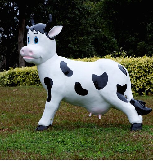 天津商場奶牛雕塑生產廠家,動物雕塑奶牛